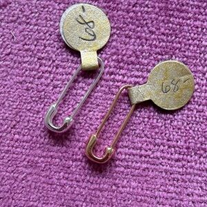 Chic Gold and Silver Safety Pin Earrings
